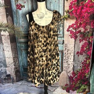 Dress Barn Animal print asymmetrical dress, size 14, excellent condition